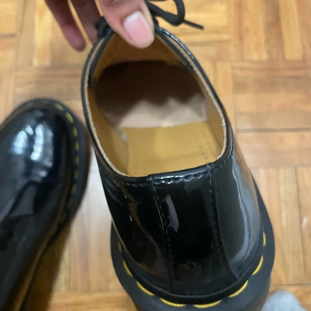 Dr. Martens Black Patent Leather 3-Eye Oxford Flats - Picture 4 of 10